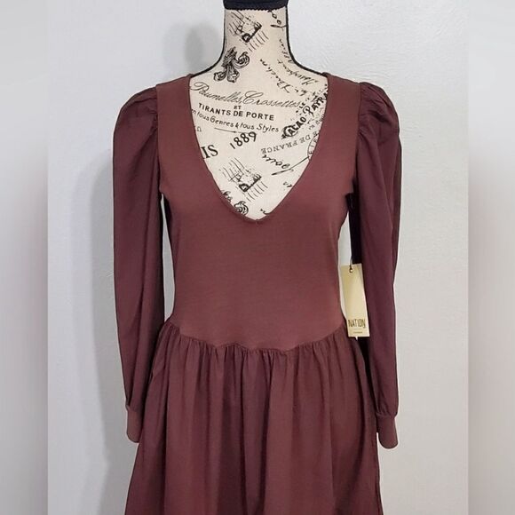 Nation LTD Mahal Dress In Pinot Noir Size Extra Small NWT - Picture 8 of 13